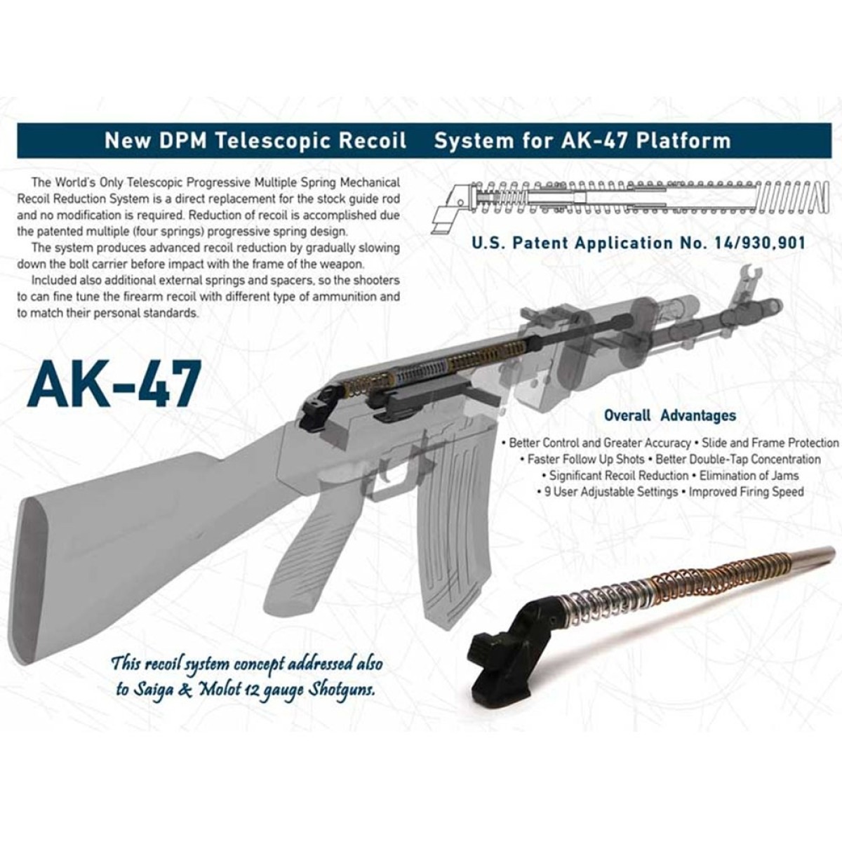 DPM systém vratných pružín AK-47 Rifles 5,45X39 / 7,62X39 – Obrázok 3