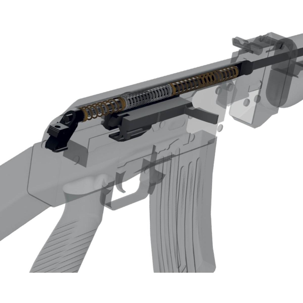 DPM systém vratných pružín AK-47 Rifles 5,45X39 / 7,62X39 – Obrázok 2