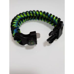 PARACORD SURVIVAL ARMBAND náramok - čierna neónová