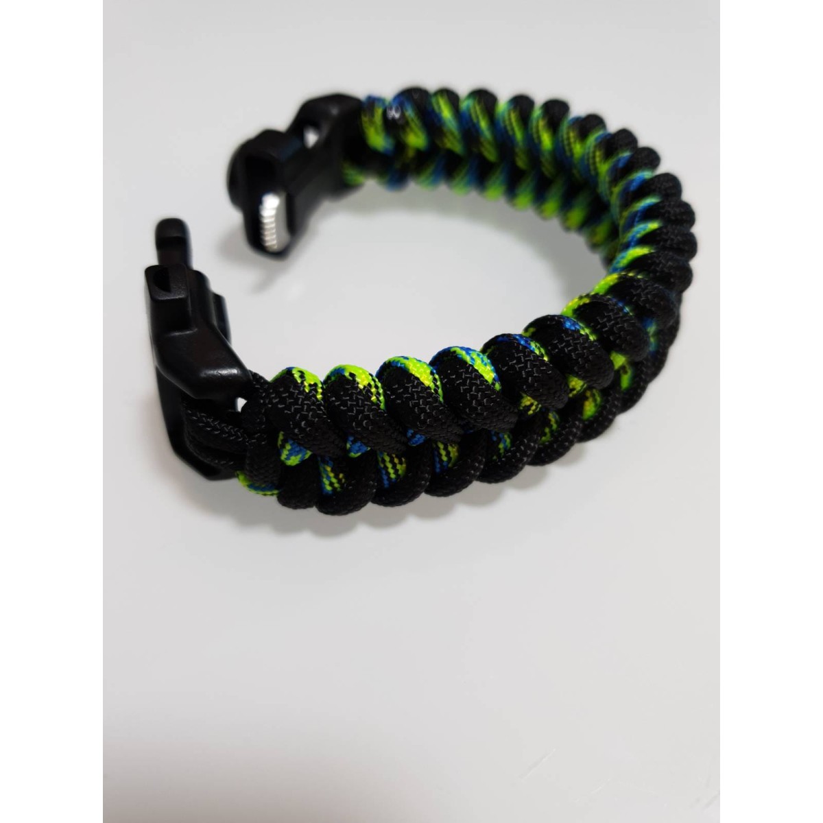 PARACORD SURVIVAL ARMBAND náramok - čierna neónová – Obrázok 2