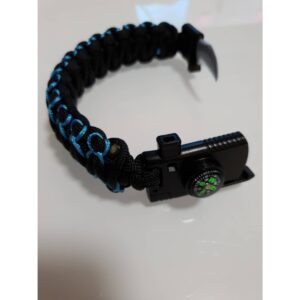 PARACORD SURVIVAL ARMBAND náramok - čiernomodrý