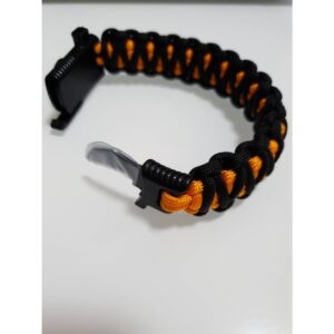 PARACORD SURVIVAL ARMBAND náramok - čiernooranžový
