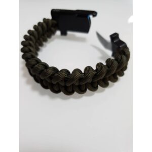 PARACORD SURVIVAL ARMBAND náramok - tmavo zelená