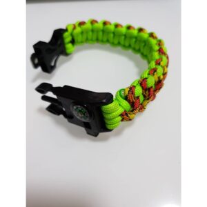 PARACORD SURVIVAL ARMBAND náramok - neónová zelená